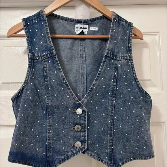 NWT CiSono Rhinestone Vest - Picture 1 of 6